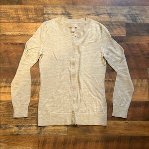 Women's Cream merino wool Cardigan Sweater